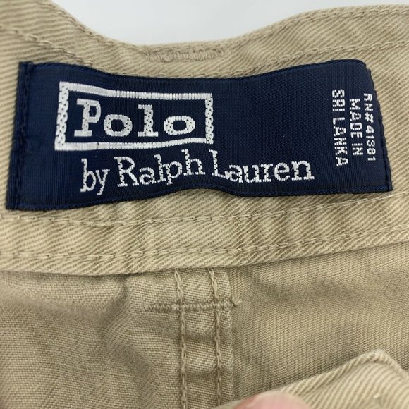 Men's Polo by‎ Ralph Lauren Flat Front Classic Chino Cargo Shorts Beige Size 34 - Picture 2 of 7